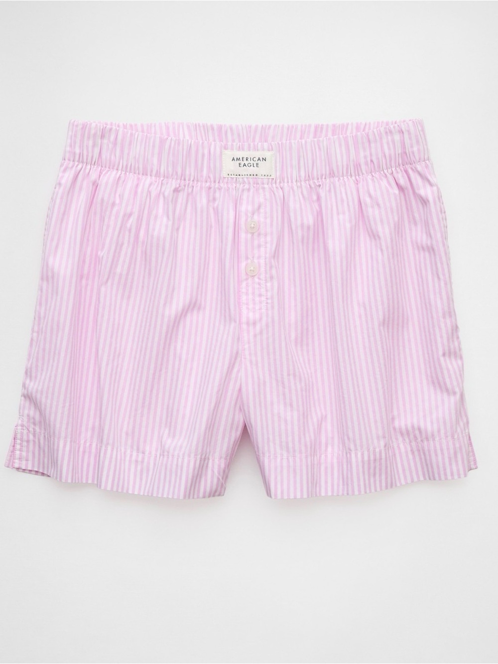 American Eagle Pink and White Striped Cotton Boxers
